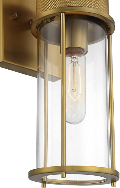 Possini Euro Design Miranda Modern Wall Light Sconce Warm Brass Gold Hardwired 4 1/2" 2-Light Fixture Clear Glass Shades for Bedroom Bathroom Vanity Reading Living Room Hallway House Home Decor