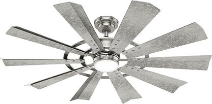 Hunter Crescent Falls Indoor/Outdoor Ceiling Fan with LED Light and Remote Control