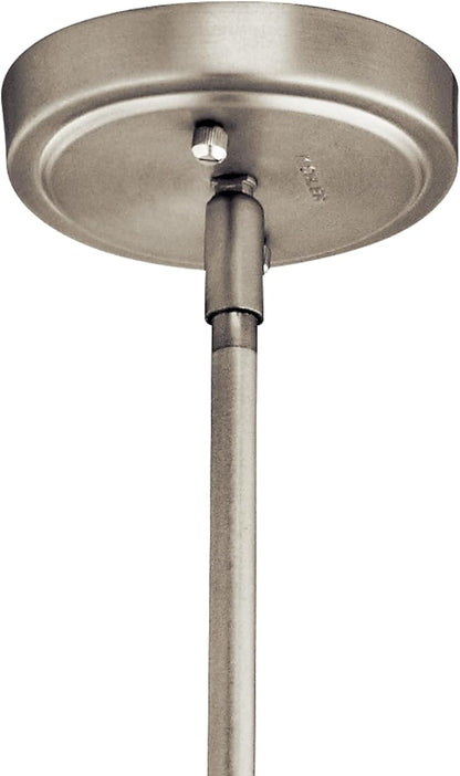 Everly 19.75" 1-Light Bell Pendant with Clear Glass in Brushed Nickel, for Kitchen Island, Dining Nook, Bedroom, (19.75" x 13.75") 42046NI