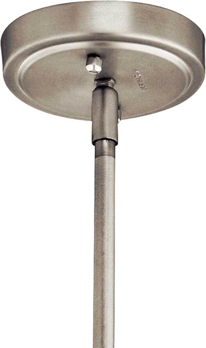 Kichler Everly 19.75" Kitchen Bell Pendant in Brushed Nickel, 1-Light Clear Seeded Glass Pendant Light, (19.75" H x 13.75" W), 42046NICS
