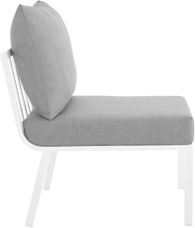 Modway Riverside Outdoor Furniture, 6-Piece Set, White Gray