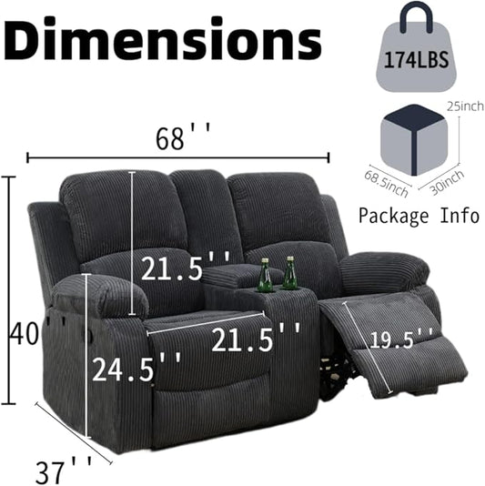 Electric Lift Recliner Sofa, Warm Plush Corduroy Fabric - Comfy Reading Chair for Living Room & Study, Ergonomic Electric Reclining Chair with Soft Upholstery