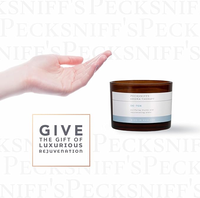 Pecksniff's Aromatherapy De-Tox 3-Wick Candle | Elemi & Thyme with Spicy Pine Scent | 285g/10oz Long-Lasting Relaxation