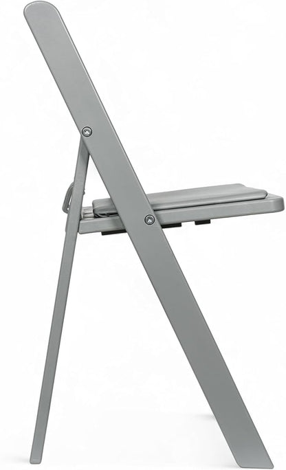 Flash Furniture Hercules Kids Gray Resin Folding Chair with Gray Vinyl Padded Seat