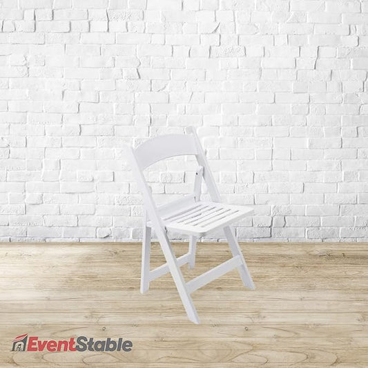 EventStable Titan PRO Resin Folding Chair - 4 Pack Slatted Seat for Weddings Parties Indoor/Outdoor Lightweight