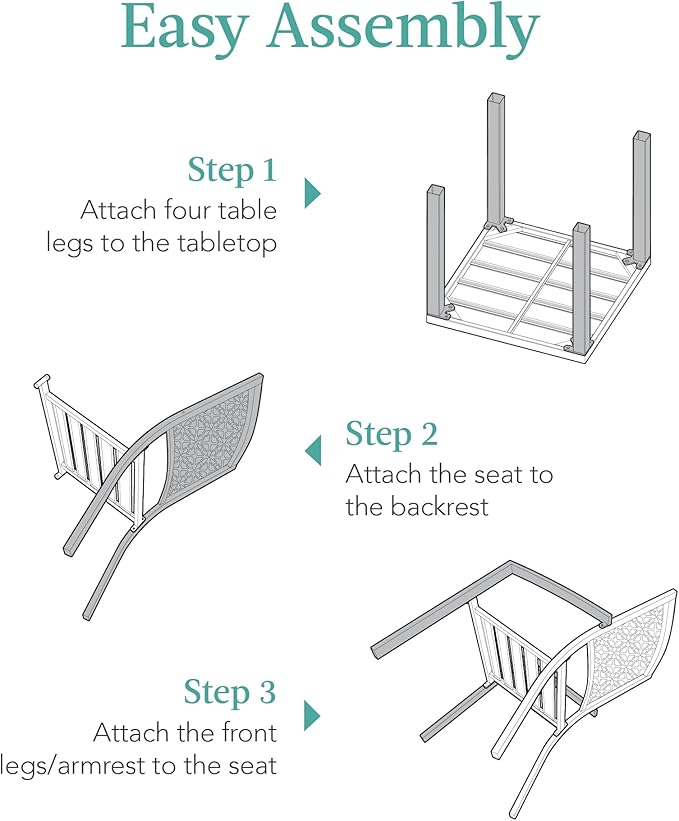 Best Choice Products 3-Piece Outdoor Bistro Set, Stackable Modern Steel Furniture for Porch, Garden w/ 2 Chairs, Table, Geometric Decor - Sage Green