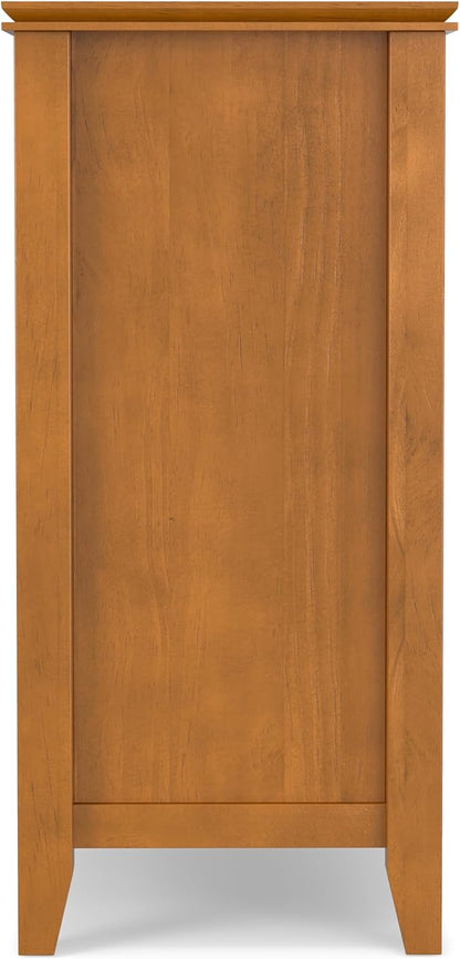 SIMPLIHOME Artisan Buffet - 54 inch Wide Solid Wood 3-Door Sideboard Buffet in Honey Brown, Transitional Storage Cabinet for Dining Room or Kitchen with Adjustable Shelves and Bronze Hardware