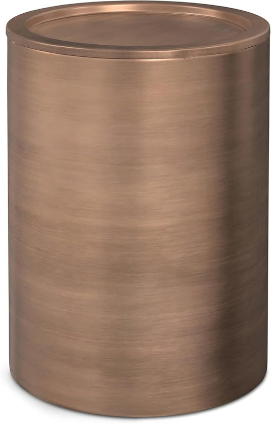 SIMPLIHOME Corbin Industrial 16 Inch Wide Metal Side Table in Antique Copper, Fully Assembled, For the Living Room and Bedroom