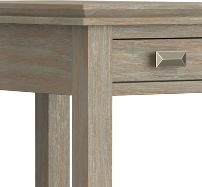 SIMPLIHOME Artisan SOLID WOOD 14 inch Wide Rectangle Transitional Narrow Side Table in Distressed Grey for the Living Room and Bedroom