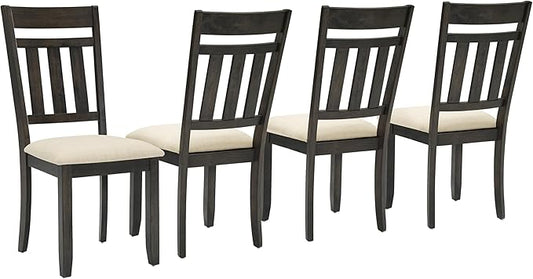 Crosley Furniture Hayden Modern Farmhouse Slat Back Wood Dining Chairs Set of 4, Kitchen Chair, Slate/Crème