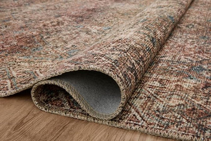 Loloi Amber Lewis Billie Collection, Aqua & Rust 2'-0" x 5'-0" Area Rug – Antique & Distressed Accent Rugs for Living Room, Bedroom, Entryway & Hallway, No Shed High Traffic Area Home Decor Rug