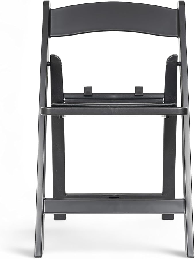 Flash Furniture Hercules Kids Black Resin Folding Chair with Black Vinyl Padded Seat