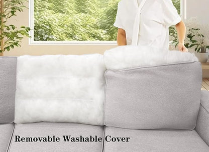 Legend Vansen Modular Sectional Sofa U Shaped Couch with Ottoman Modern Reversible Corner Sectional Couch for Living Room (Light Grey, U Shaped Sofa-1)