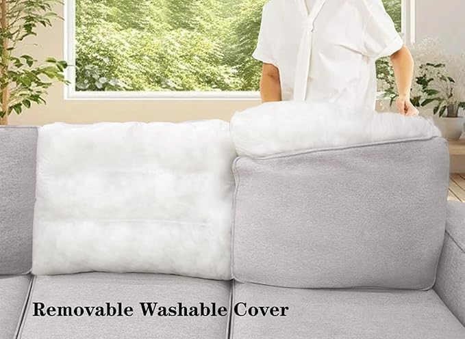 Legend Vansen Modular Sectional Sofa U Shaped Couch with Ottoman Modern Reversible Corner Sectional Couch for Living Room (Light Grey, 2+3)