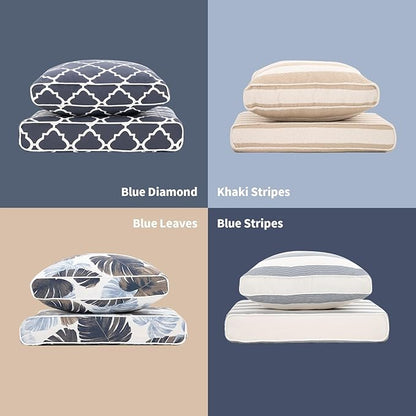 Outdoor Cushion Set for Patio Furniture Deep Seat Chair Cushions Weather Resistant Sofa Chair Pad, 24.4x23.6 Inch, Blue Diamond