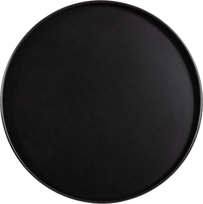 Kate and Laurel Tira Round Side Table, 14 x 14 x 24, Walnut Brown Wood and Black, Decorative Pedestal Style End Table for Use as a Bedroom Nighstand or Living Room Accent