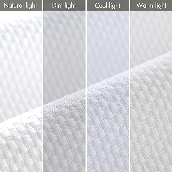 Madison Park Galen Cordless Roman Shade, 27"W x 64"H, Sheen White – Room Darkening, Thermal Insulated, Energy Efficient Window Blind with Subtle Sheen Basketweave Fabric for Privacy