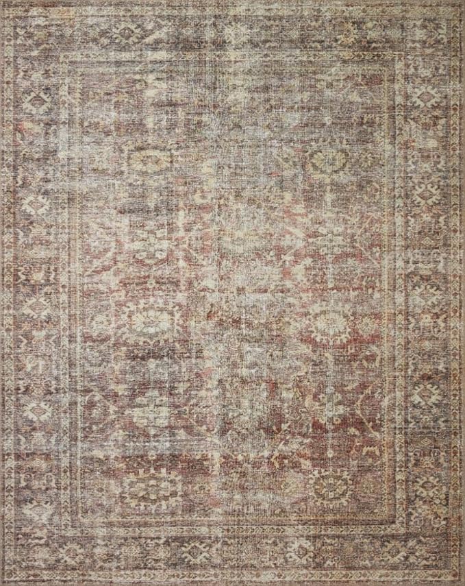 Loloi Amber Lewis Georgie Collection GER-06 Bordeaux/Antique 2'-6" x 7'-6", .19" Pile Height, Runner Rug
