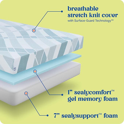 Sealy Dreamlife 8” Foam Mattress-in-a-Box, King, SealyComfort Gel Memory Foam, Surface-Guard Technology, Breathable Comfort