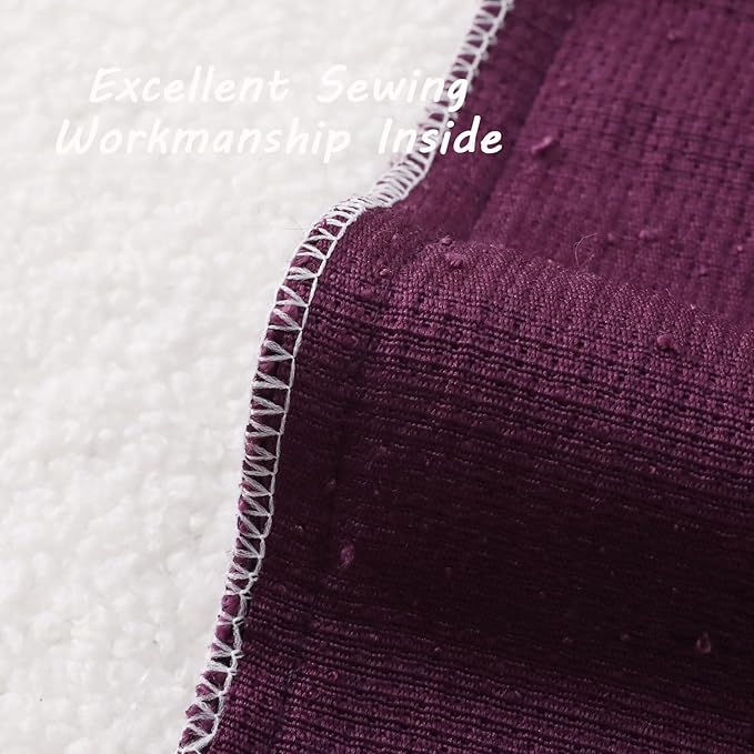 FUTEI Pack of 2 Purple Decorative Throw Pillow Covers 26x26 Inch Soft Cozy Solid Boucle Textured Euro Pillow Shams,Modern Home Decor for Couch Bed Living Room