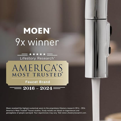 Moen YB0564BL Colinet 4-Light Dual-Mount Bath Bathroom Vanity Fixture with Frosted Glass, Matte Black