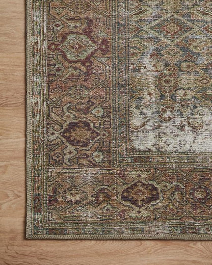Loloi Amber Lewis Georgie Collection GER-07 Moss/Salmon 2'-3" x 3'-9", .19" Pile Height, Accent Rug