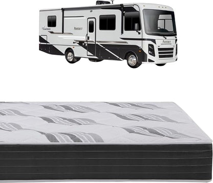 Roam 2.0 RV 12" Hybrid Mattress with Gel Memory Foam, RV Short King 72x75 Mattress, Luxury Medium Feel Made in USA