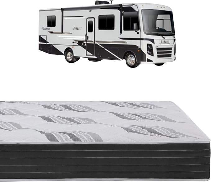 Roam 2.0 RV 12" Hybrid Mattress with Gel Memory Foam, RV Short Full 48x74 Mattress, Luxury Medium Feel Made in USA