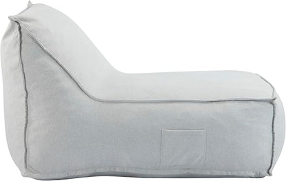 Christopher Knight Home Venny Bean Bag Chair, Fabric Bean Bag Chairs for Adults and Kids, Comfy Reading Chair, Lounge Sofa with Armrest, Indoor/Outdoor Spaces Memory Foam Bean Bag Chair, Light Gray