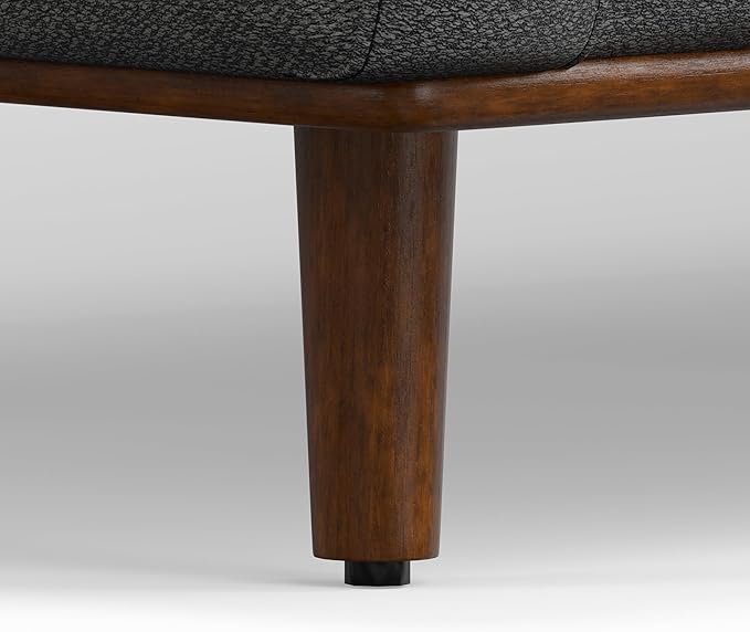 SIMPLIHOME Morrison 72-inch Wide Sofa in Charcoal Grey Woven-Blend Fabric, Handcrafted Mid-Century Modern Loveseat for Living Room or Family Room, Single Bench Cushion, Bolster Pillows