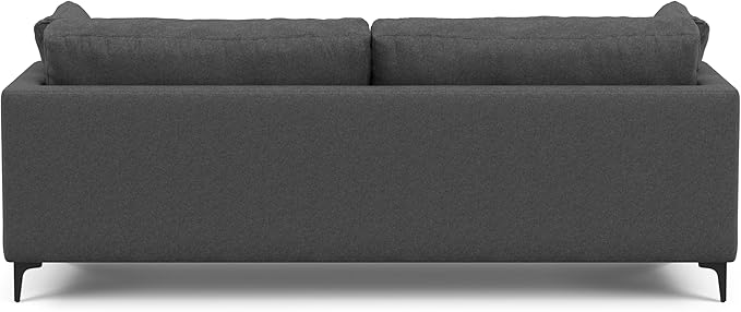 SIMPLIHOME Ava Sofa and Ottoman in 100% Recycled Polyester Performance Fabric, Pebble Grey, 90-inch-Wide 3-Seater Couch and Matching 36-inch-Wide Table Ottoman for Living Room, 2-Piece Set
