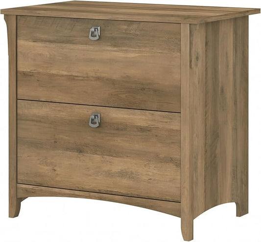Bush Furniture Salinas 2 Drawer Lateral File Cabinet in Reclaimed Pine, Home Office Storage Solution, Organizer with Drawers for Workspace, Filing Unit