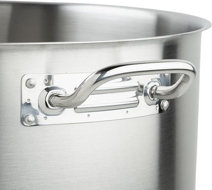 Winco Heavy-Duty Stainless Steel Stock Pot with Cover, 60 Quart