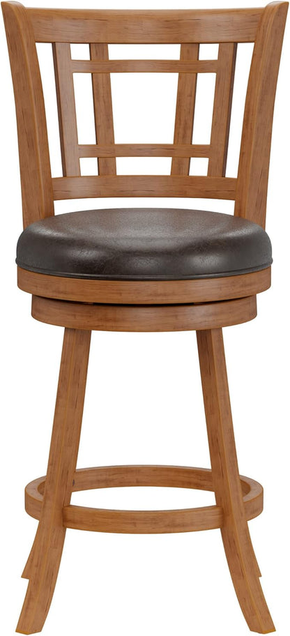 Hillsdale Fairfox 24.5" Wood Swivel Counter Height Stool, Oak