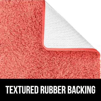 GORILLA GRIP Bathroom Rugs, 36x24, Ultra Soft Absorbent Mat, Thick Plush Bath Rug, Machine Washable, Microfiber Quick Dry, Mats for Shower, Bathtub and Floor, Home Decor Accessories, Coral