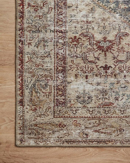 Loloi Amber Lewis Georgie Collection GER-04 Teal/Antique 2'-6" x 12'-0", .19" Pile Height, Runner Rug