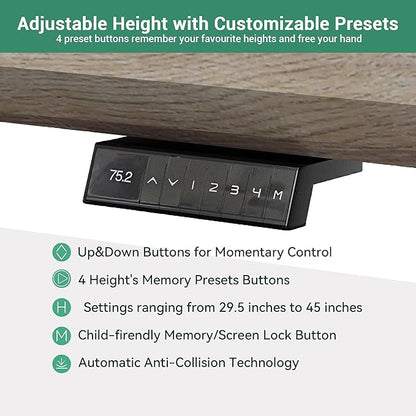 78.74" L Shaped Standing Executive Desk and 63" lateral File Cabinet, Large Adjustable Heigh Office Computer Desk with 3 Drawers,2.3" Desktop,Business Workstation,Black and Warm Oak