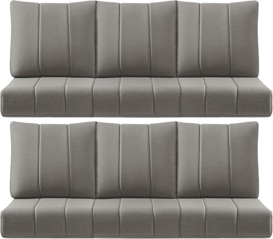 Luxury 24x24x6 Inch Kitty Outdoor Deep Seat Cushions Set of 6 - Comfortable Patio Chair Cushion for Outside Wicker Dining Rocking Swivel Chairs Loveseat Couch Sectional Sofa - Grey