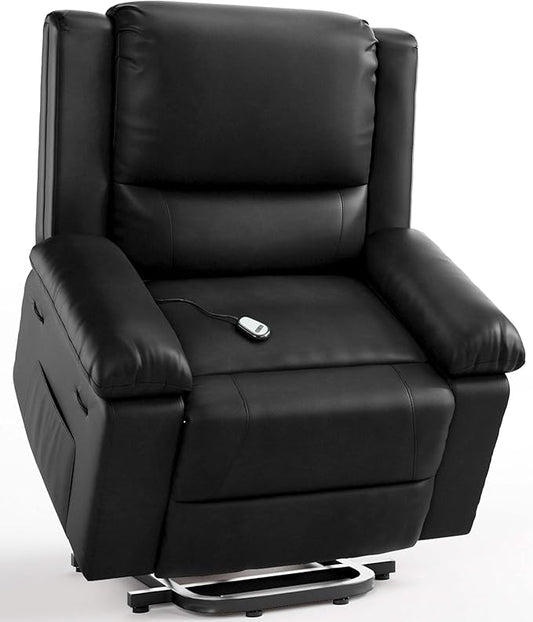 GarveeHome Power Lift Recliner Chair - Heat and Massage, PU Leather, Adjustable Back and Legs, Electric Lift Chair Designed for The Elderly and People with Mobility impaired