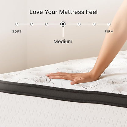 Signature Design by Ashley Chime Hybrid California King 12" Mattress with Gel Memory Foam, Medium Firm, Pressure Relief, Fiberglass Free Mattress in a Box