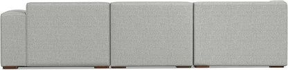 SIMPLIHOME Rex Left Corner Sectional Modular Sofa and Ottoman Set in 100% Recycled Polyester Tightly Woven Performance Fabric, Pale Grey, 116-inch-wide L-Shaped Sofa and 34-inch-Wide Ottoman