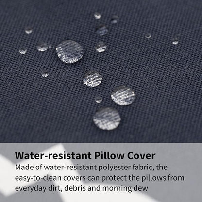 Outdoor Cushion Set for Patio Furniture Deep Seat Chair Cushions Weather Resistant Sofa Chair Pad, 24.4x23.6 Inch, Blue Diamond