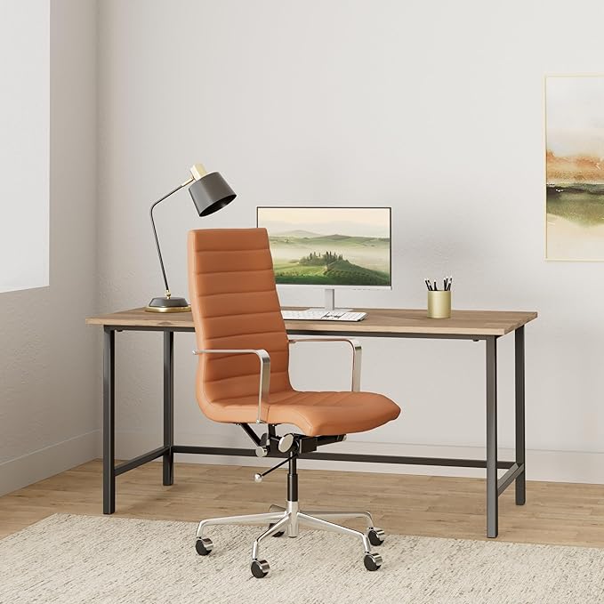 Laura Davidson Furniture SOHO II Tall Back Ribbed Management Chair (Brown)