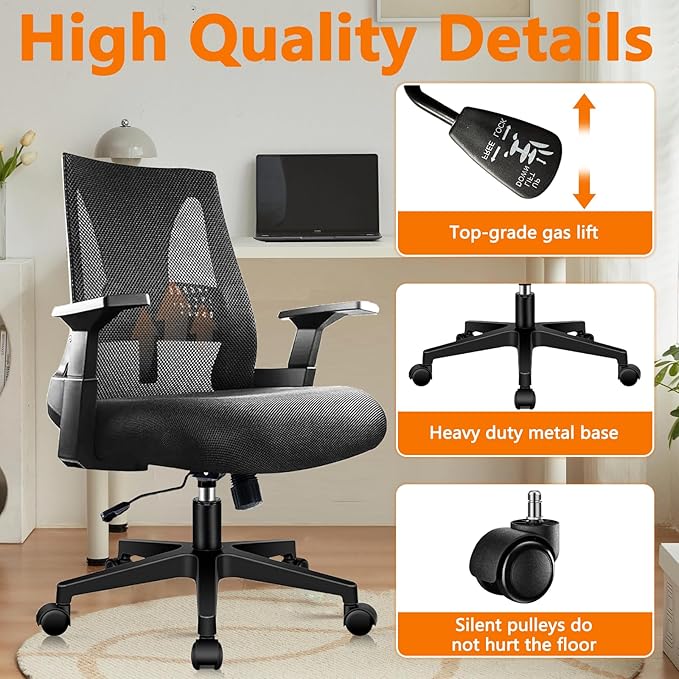 CLATINA 500lbs Big and Tall Office Chair Heavy Duty Mesh Ergonomic Computer Chairs with Adjustable Lumbar Support and Wide Comfy Seat for Home Office Conference Heavy People, Black(2 Pack)