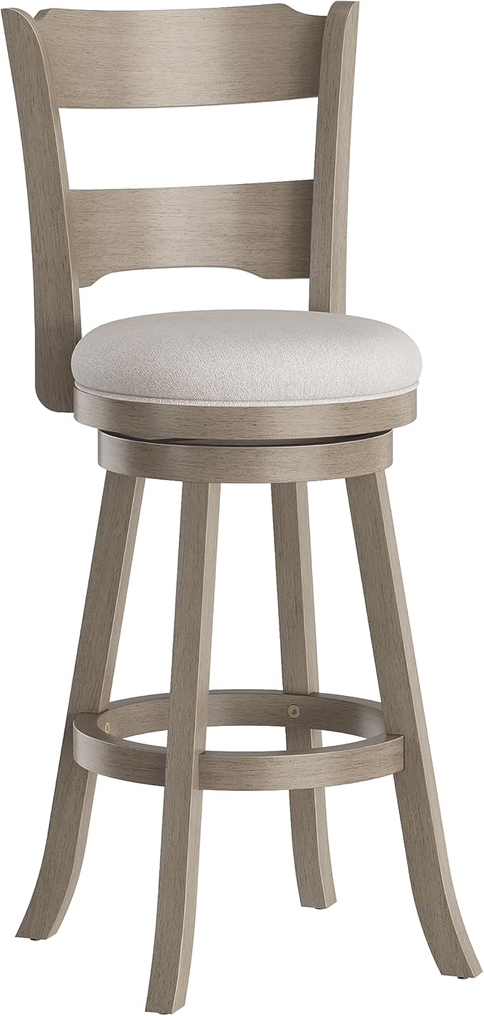 Hillsdale Arborwood Wood Bar Height Swivel Stool, Aged Greige