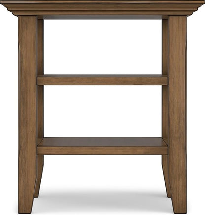 SIMPLIHOME Acadian SOLID WOOD 19 Inch Wide Square Transitional End Table in Rustic Natural Aged Brown, For the Living Room and Bedroom