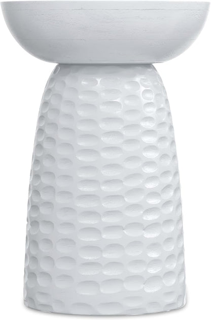 SIMPLIHOME Boyd 13-inch Wide Solid Mango End Table in White, Contemporary-Style Accent Table for Living Room, Bedroom, or Family Room, Assembled