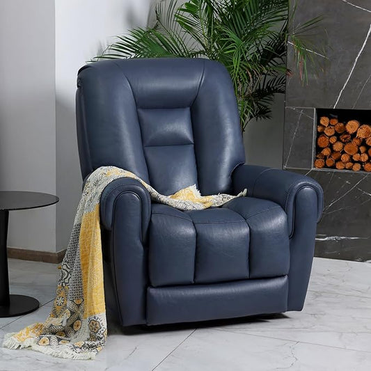 EONIX Four Motor Lay Flat Power Lift Recliner Chair for Elderly, 400lbs Electirc Lift Chair for Living Room, Independent Adjustable Lumbar Support & Headrest, Extended Footrest, Navy Blue