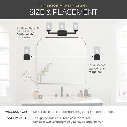 Kichler Tully 32" Vanity Light in Chrome, 4-Light Modern Bathroom Light with Satin Etched Cased Opal Glass, (32" W x 6.5" H), 45152CH