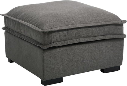 EALSON 26" Modern Module Ottoman for Modular Sectional Sofa Couch Comfy Linen Upholstered Cloud Ottoman for Living Room/Bedroom/Apartment/Office, Grey